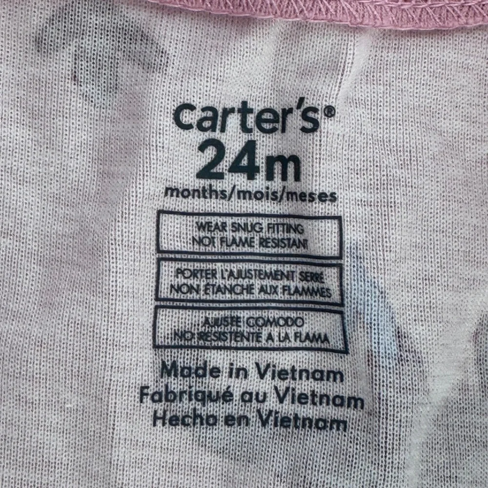 Carters Dinosaur Print 24‎ Months Baby Girl Pink One Piece Pajamas Sleepwear